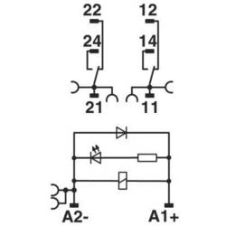 Phoenix Contact RIF-1-RPT-LDP-24DC/2X21MS reléový modul, 24 V/DC, 2 přepínací kontakty, Piece, 1 ks
