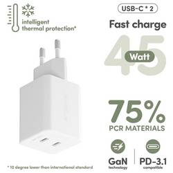 PanzerGlass empower USB nabíječka, USB Power Delivery (USB-PD) , Rychlonabíječka, GaN, 45 W, USB PD 3.1, bílá
