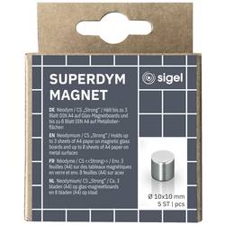 Sigel neodymový magnet C5 Strong (Ø x v) 10 mm x 10 mm cylindr stříbrná 5 ks BA700