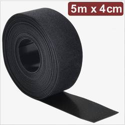 Quadrios 24CA309 pásek se suchým zipem, ke spojování, háčková a flaušová část, (d x š) 5 m x 4 cm, černá, 5 m