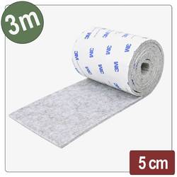 Quadrios 26SA121 Filcová podložka samolepicí, kulatá šedá (d x š x v) 3000 x 50 x 4 mm 3 m