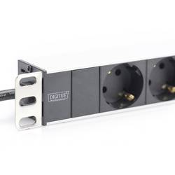 Digitus DN-95401 19 palec zásuvková lišta pro datové skříně 1 U zásuvka s ochranným kontaktem vč. 2 kovových úchytů černá
