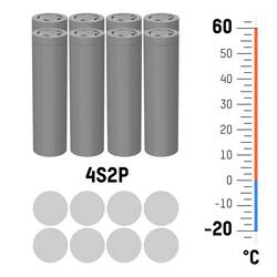 Ansmann 4S2P Akkupack 8x 18650 Kabel Li-Ion 14.4V 5200mAh Akupack 8 x Li-Ion 14.54 V 5200 mAh