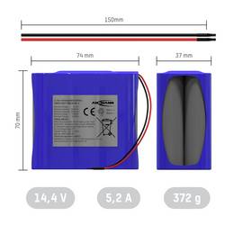 Ansmann 4S2P Akkupack 8x 18650 Kabel Li-Ion 14.4V 5200mAh Akupack 8 x Li-Ion 14.54 V 5200 mAh