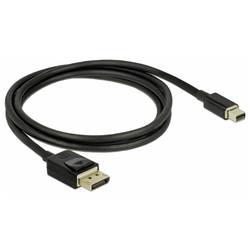 Delock Mini-DisplayPort / DisplayPort kabel Mini DisplayPort konektory, Konektor DisplayPort 1 m černá 84927 pozlacené kontakty, kroucený , třížilový stíněný,