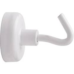 Maul magnet (Ø x v) 25 mm x 36 mm kulatý, s hákem bílá 5 ks 6157802