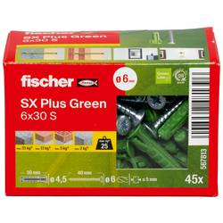 Fischer 567813 SX Plus Green rozpěrná hmoždinka 30 mm 6 mm 45 ks