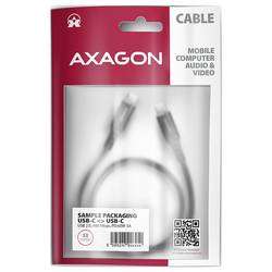 AXAGON Kabel USB-C USB 2.0 USB-C ® zástrčka 2 m černá Textilní plášť BUCM-CM20AB