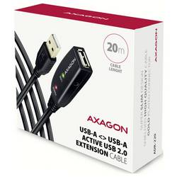 AXAGON USB kabel USB 2.0 USB-A zásuvka, USB-A zástrčka 20 m černá Aktivní se zesílením signálu ADR-220