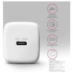 AXAGON USB nabíječka, USB Power Delivery (USB-PD) , USB-C® zásuvka (nabíjení), 20 W, QC 3.0, QC 4+, Quick Charge 4.0, Quick Charge 3.0, Smart IC, Adaptivní
