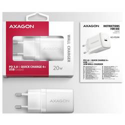 AXAGON USB nabíječka, USB Power Delivery (USB-PD) , USB-C® zásuvka (nabíjení), 20 W, QC 3.0, QC 4+, Quick Charge 4.0, Quick Charge 3.0, Smart IC, Adaptivní