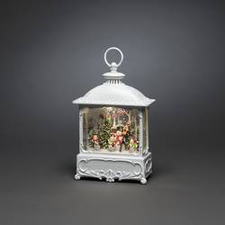 Konstsmide 4396-200 LED svítilna Santas s ptáky teplá bílá LED bílá naplněné vodou, časoměřič, s motivem sněhu, se spínačem