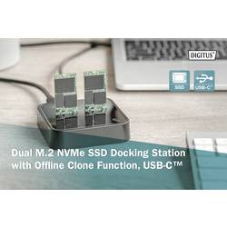 Digitus DA-71545 USB-C™ (USB 3.2 Gen 2) M.2 PCIe NVMe, M.2 dokovací stanice pro pevný disk s funkcí klonování