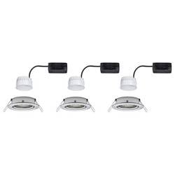 Paulmann 93447 Nova vestavné svítidlo, LED, LED, 18 W, železo (kartáčované), sada 3 ks