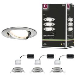 Paulmann 93447 Nova vestavné svítidlo, LED, LED, 18 W, železo (kartáčované), sada 3 ks