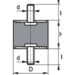 PB Fastener 100504 závitový tlumič vibrací Vnější závit M6 Výška 20 mm 1 ks