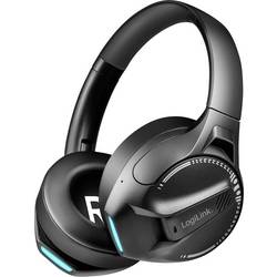 LogiLink BT0070 sluchátka uzavřená (Over Ear) Bluetooth® černá Redukce šumu mikrofonu headset, čelový pásek Gaming