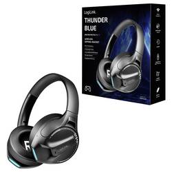 LogiLink BT0070 sluchátka uzavřená (Over Ear) Bluetooth® černá Redukce šumu mikrofonu headset, čelový pásek Gaming