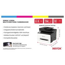 Xerox C303V/AEU - Multifunktionsdrucker multifunkční tiskárna laserová A4 32 str./min 30 str./min 2400 x 600 dpi