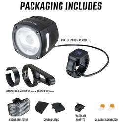 Sigma sada světlometů na kolo EOX FL 170 HB w/Mount & Extension Cable LED přes palubní síť