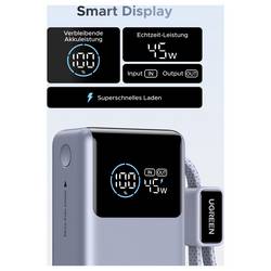 UGREEN powerbanka Li-Ion, 10000 mAh, Power Delivery 3.0, stříbrná, Indikátor stavu
