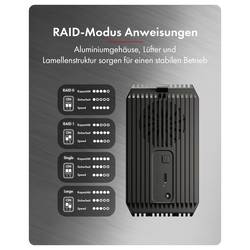 ICY BOX IB-RD3720-CU3 RAID pouzdro Počet pevných disků (max.): 2 x 2.5 palec, 3.5 palec