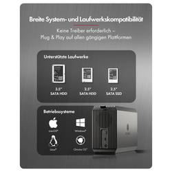 ICY BOX IB-RD3720-CU3 RAID-System für 2x 2,5/3,5 SATA HDD zu USB 3.2 Gen 1 (5 Gbps) RAID pouzdro Počet pevných disků (max.): 2 x 2.5 palec, 3.5 palec