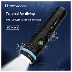 Skywoods 768771604369 LED potápěčská svítilna 2600 lm napájeno akumulátorem černá