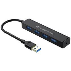 Conceptronic C4PUSB3 USB Hub 4 porty USB-A USB 3.1 Gen1 5 GBit/s černá C4PUSB3