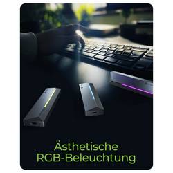 ICY BOX IB-1826MCL-CU31 Pouzdro pro SSD M.2 USB-C® 10 GBit/s M.2 PCIe NVMe, M.2 SATA 2230, 2242, 2260, 2280 61188