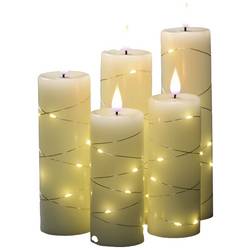 Konstsmide 1845-190 LED svíčka z vosku sada 5 ks teplá bílá teplá bílá (Ø x v) 55 mm x 200 mm časoměřič, se spínačem