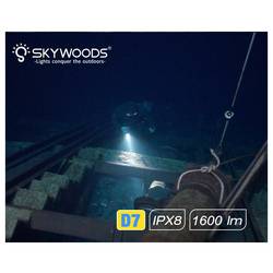 Skywoods 738874870022 LED potápěčská svítilna 1600 lm napájeno akumulátorem černá