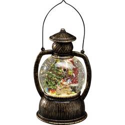 Konstsmide 3497-000 LED svítilna Santa Claus teplá bílá mosaz s motivem sněhu, naplněné vodou, časoměřič, se spínačem