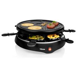Tristar RA-2998 raclette gril 6 pánví, nepřilnavý povlak, indikátor černá