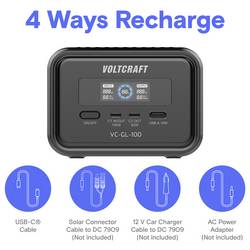 VOLTCRAFT VC-GL-100 Nabíjecí stanice 6.2 Ah Dodávka energie LiFePO4 černá Indikátor stavu