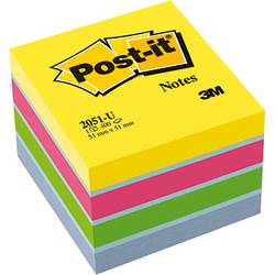 Post-it kostka samolepících poznámek 2051-U 51 mm x 40 mm ultramodrá , ultražlutá , ultra zelená, ultrarůžová 400 listů