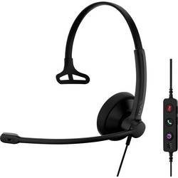 EPOS IMPACT 100 MS Headset otevřená (On Ear) kabelová mono černá Potlačení hluku headset, Vypnutí zvuku mikrofonu, regulace hlasitosti, Tlačítko Microsoft