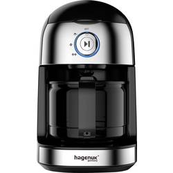 Hagenuk KM-500GH kávovar nerezová ocel, černá připraví šálků najednou=4 skleněná konvice, funkce uchování teploty, s mlýnkem