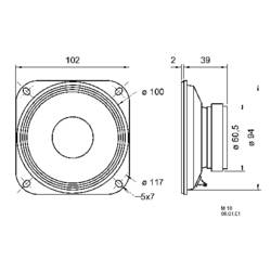 Visaton M 10 - 8 Ohm 4 palec 100 cm reproduktor 80 W 8 Ω