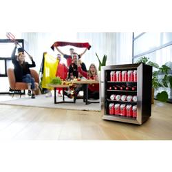 DOMO DO91609BK párty lednice Energetická třída (EEK2021): D (A - G) 60 l stojící spotřebič černá, nerezová ocel kartáčovaná