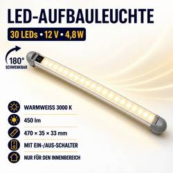 IWH Vnitřní LED osvětlení do auta 19302 LED 12 V (d x š x v) 470 x 33 x 35 mm lze naklánět