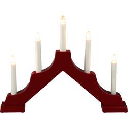 Konstsmide 2133-510 Dřevěný svícen bílá LED červená