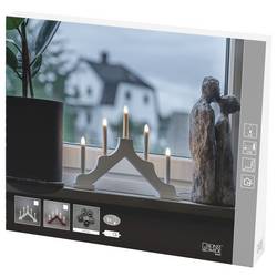 Konstsmide 2133-510 Dřevěný svícen bílá LED červená