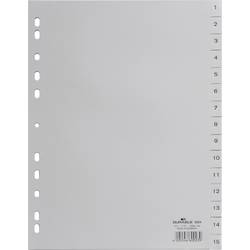 Durable 6524 rejstřík DIN A4 1-15 polypropylen šedá 15 karet vyražené otvory 652410