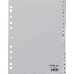 Durable 6522 rejstřík DIN A4 1-20 polypropylen šedá 20 karet vyražené otvory 652210