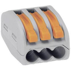WAGO 222-413-50, 222, kabelová svorka, 0.08-4 mm², kontakty 3, šedá, oranžová, 50 ks