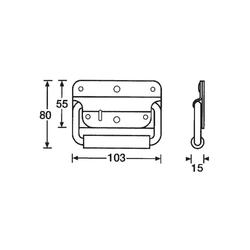 3412 rukojeť pro rack ocel (d x š x v) 103 x 80 x 15 mm