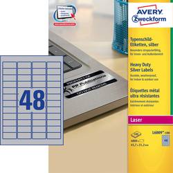 Avery-Zweckform L6009-100 typové štítky 45.7 x 21.2 mm poylesterová fólie stříbrná 4800 ks trvalé laserová tiskárna, kopírka, ruční popis