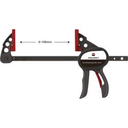 Mini jednoruční svěrka 100 x 35 mm, sada 2 ks TOOLCRAFT 1669393 Rozpětí (max.):100 mm Vnější délka: 191 mm Délka vyložení:35 mm