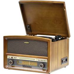 Reflexion HIF1937 Stereosouprava v retro stylu FM, CD, kazeta, gramofón, USB, Dřevěný kryt, funkce nahrávání, vč. dálkového ovládání 2 x 20 W dřevo